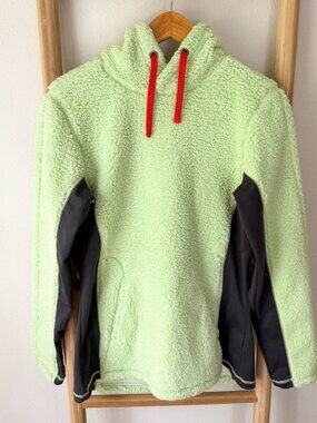 Cabela’s Sherpa Fleece Hoodie Green Pullover Outdoor Medium Cozy